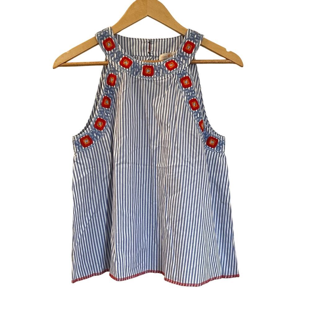 Tory Burch Stripe Sleeveless Top sz 4